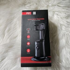 Magic Auto Face Tracking Selfie Stick Tripod - Black